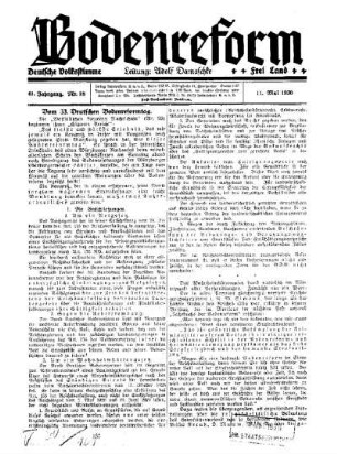 Vom 33. Deutschen Bodenreformtag