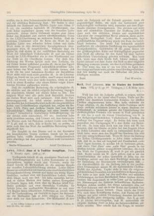 524-525 [Rezension] Weiß, Johannes, Jesus im Glauben des Urchristentums