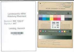 Entnazifizierung Heinrich Lensing , geb. 05.04.1895 (Rendant)