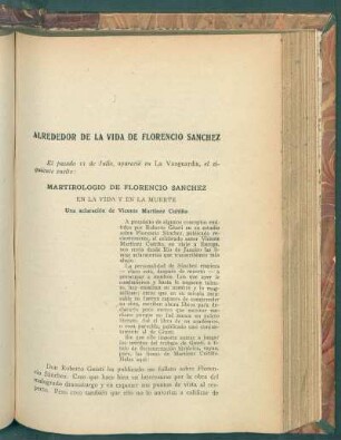 Alrededor de la vida de Florencio Sánchez