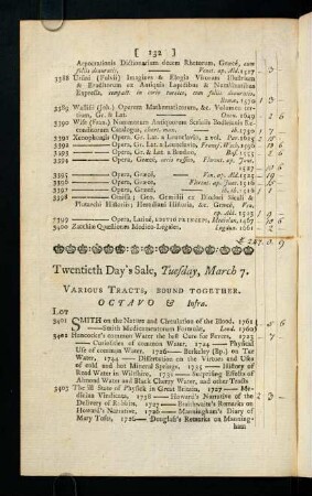 132-148, Twentieth Day's Sale, Tuesday, March 7.