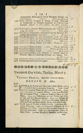 132-148, Twentieth Day's Sale, Tuesday, March 7.