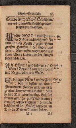 Etliche kurtze Stoß-Gebetlein, etwa an bey dem Glockenschlag, oder sonsten zu gebrauchen.