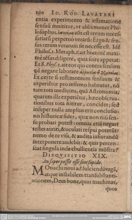 Disquisitio XIX. An sapor possit esse sine sapido
