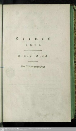 13.1822: Hermes oder kritisches Jahrbuch der Literatur
