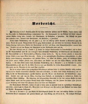 Jahresbericht : bekannt gemacht bei der öffentlichen Preiseaustheilung. 1857/58