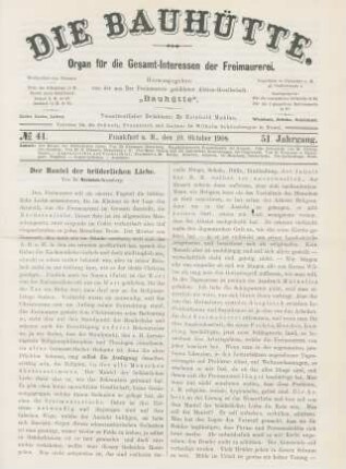 No. 41. Frankfurt a. M., den 10. Oktober 1908. 51. Jahrgang.
