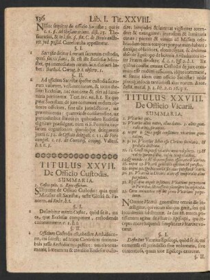 Titulus XXVIII. De Officio Vicarii