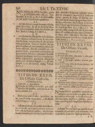 Titulus XXVIII. De Officio Vicarii