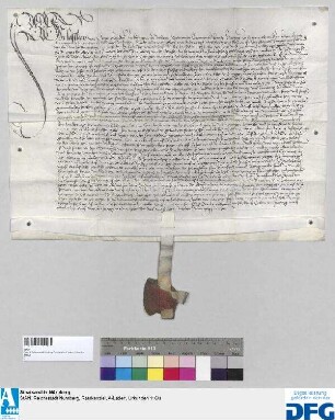Vidimus einer Urkunde König Ladislaus' von Böhmen vom 1. Juni 1455, ausgestellt durch Abt Johann von St. Egidien zu Nürnberg