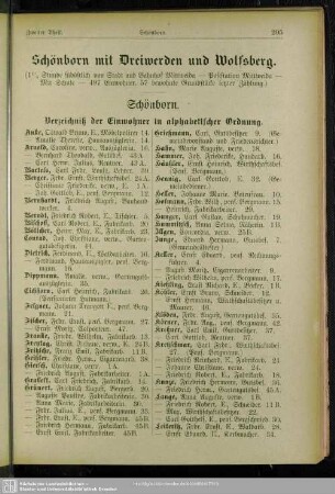 Schönborn mit Dreiwerden und Wolfsberg