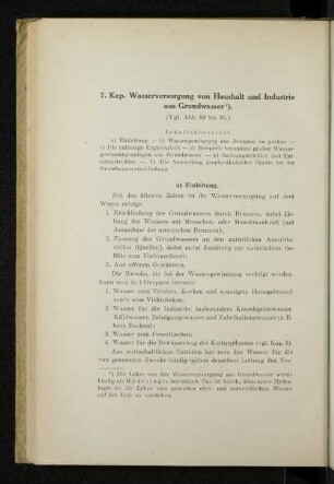 7. Kap. Wasserversorgung von Haushalt und Industrie aus Grundwasser²).