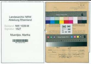 Entnazifizierung Martha Muentjes , geb. 17.12.1914 (Lehrerin)