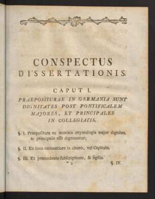 Conspectus Dissertationis.