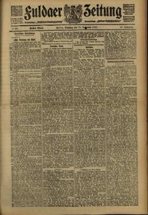 Erste Ausgabe vom Dienstag, den 13. Dezember 1910.