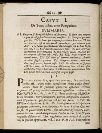 Caput I. De Temporibus ante Puerperium.