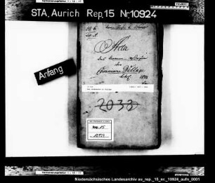 Das Armenwesen in Vellage
