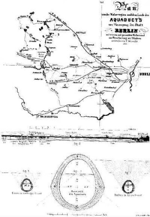 Karte: Plan von der Walserregion und dem Laufe des Aquaduct's zur Versorgung der Stadt Berlin
