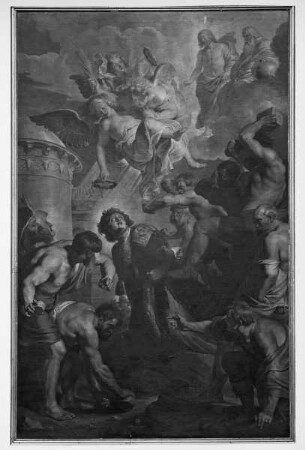 Stephanus-Altar: Mittelbild: Steinigung des Stephanus uns seine Vision