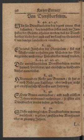 Von Dienstbarkeiten.