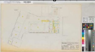 Rüthen (Rüthen) Staatliches Aufbaugymnasium Grundriß Erdgeschoß mit farbiger Heizungseinzeichnung 1963 1 : 100 44 x 75 Pause Staatshochbauamt Soest