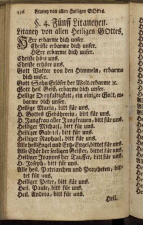 §§. 4. Fünff LItaneyen.