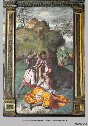 Der heilige Antonius erweckt eine von ihrem Gatten getötete Frau - Hl. Antonius erweckt eine v. ihrem Gatten getötete Frau