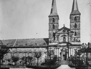 Bamberg, Klosterkirche St. Michael, Ansicht von Westen, Fassade. Johann Leonhard Dientzenhofer