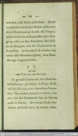 § 5. Allee zum Fahren und Reiten