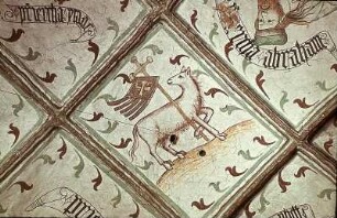 Das Lamm Gottes, umrahmt von Erzvätern, alttestamentlichen Königen und Propheten, dem Judas Thaddäus und der Verkündigung an die Hirten