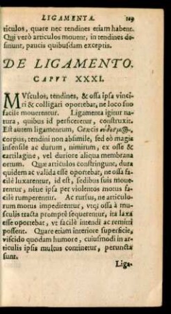 De Ligamento. Caput XXXI. - De Partibus cranii, earumque commissuris. Caput XL.
