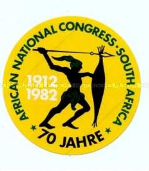 Aufkleber aus der Bundesrepublik zum 70. Jahrestag des Afrikanischen National Kongresses (ANC)