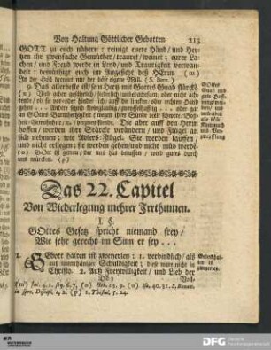 Das 22. Capitel.