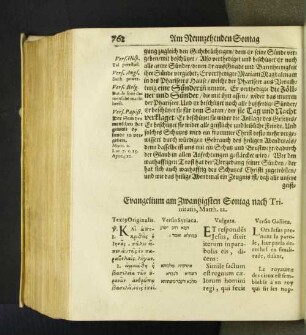 Evangelium am Zwantzigsten Sontag nach Trinitatis, Matth. 22. [u. a.]