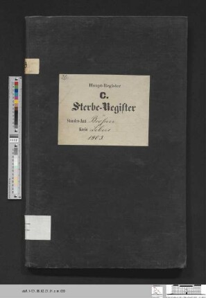 Sterberegister Booßen 1903