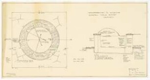 Garten W. Schmid, Weigheim: Wasserbecken Innenhof Grundriss und Schnitt 1:10
