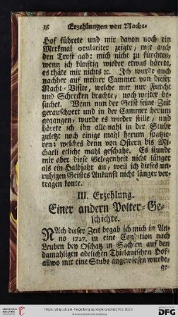 III. Erzehlung: Einer andern Polter-Geschichte