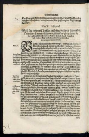 Das XIII. Capitel. Daß die newen Christen zu disen unseren zeyten ...