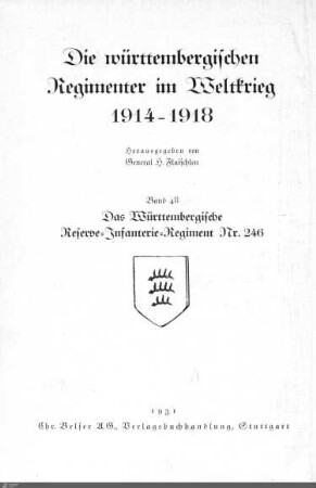 48: Das Württembergische Reserve-Infanterie-Regiment Nr. 246