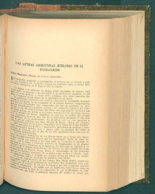 Las letras argentinas juzgadas en el extranjero