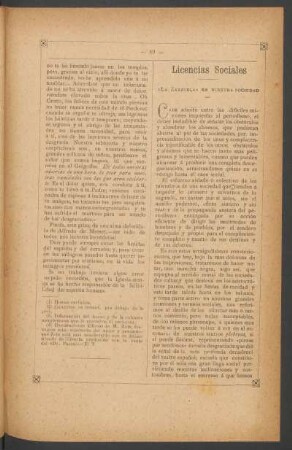 Licencias sociales : “La zarzuela” en nuestra sociedad