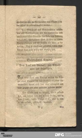 Sechszehendes Kapitul. Vom Kauf und Verkauf; von Schuldnern und Gläubigern.