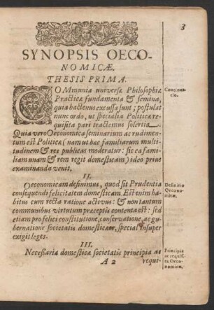 Synopsis Oeconomicae.