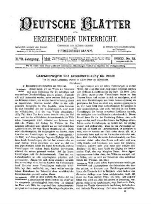 Charakterbegriff und Charakterbildung bei Ziller : (Fortsetzung)