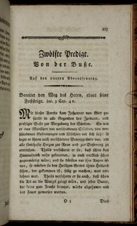 Zwölfte Predigt. Von der Buße.