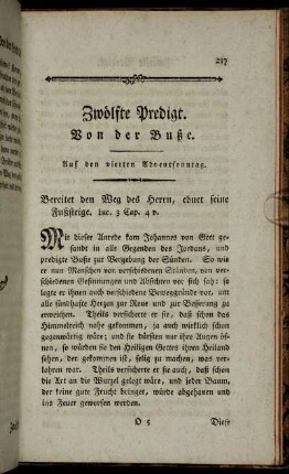 Zwölfte Predigt. Von der Buße.