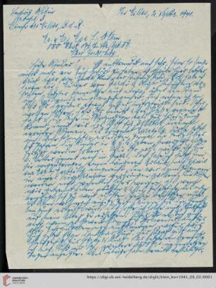 Korrespondenz von Alice und Ludwig Klein: Brief von Ludwig Klein an Max Klein und Susanne Klein