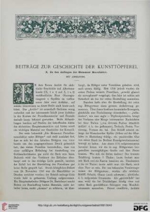 Beiträge zur Geschichte der Kunsttöpferei, [10]