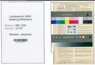 Entnazifizierung Johannes Boecker , geb. 10.11.1905 (Kaufmann)