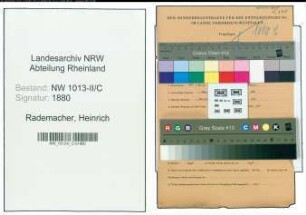 Entnazifizierung Heinrich Rademacher , geb. 26.04.1899 (Gaertner)